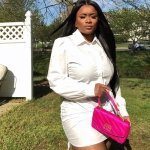 White button down shirt dress